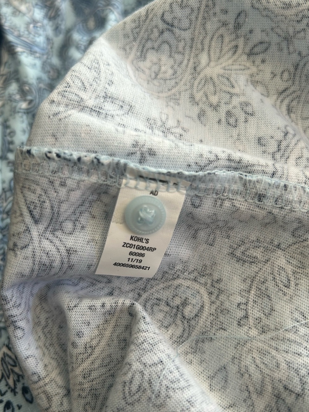 Croft & Barrows Nite Gown Sleep Shirt Paisley Blue SZ XXL NWT Pajamas Cottagecor - Picture 6 of 12